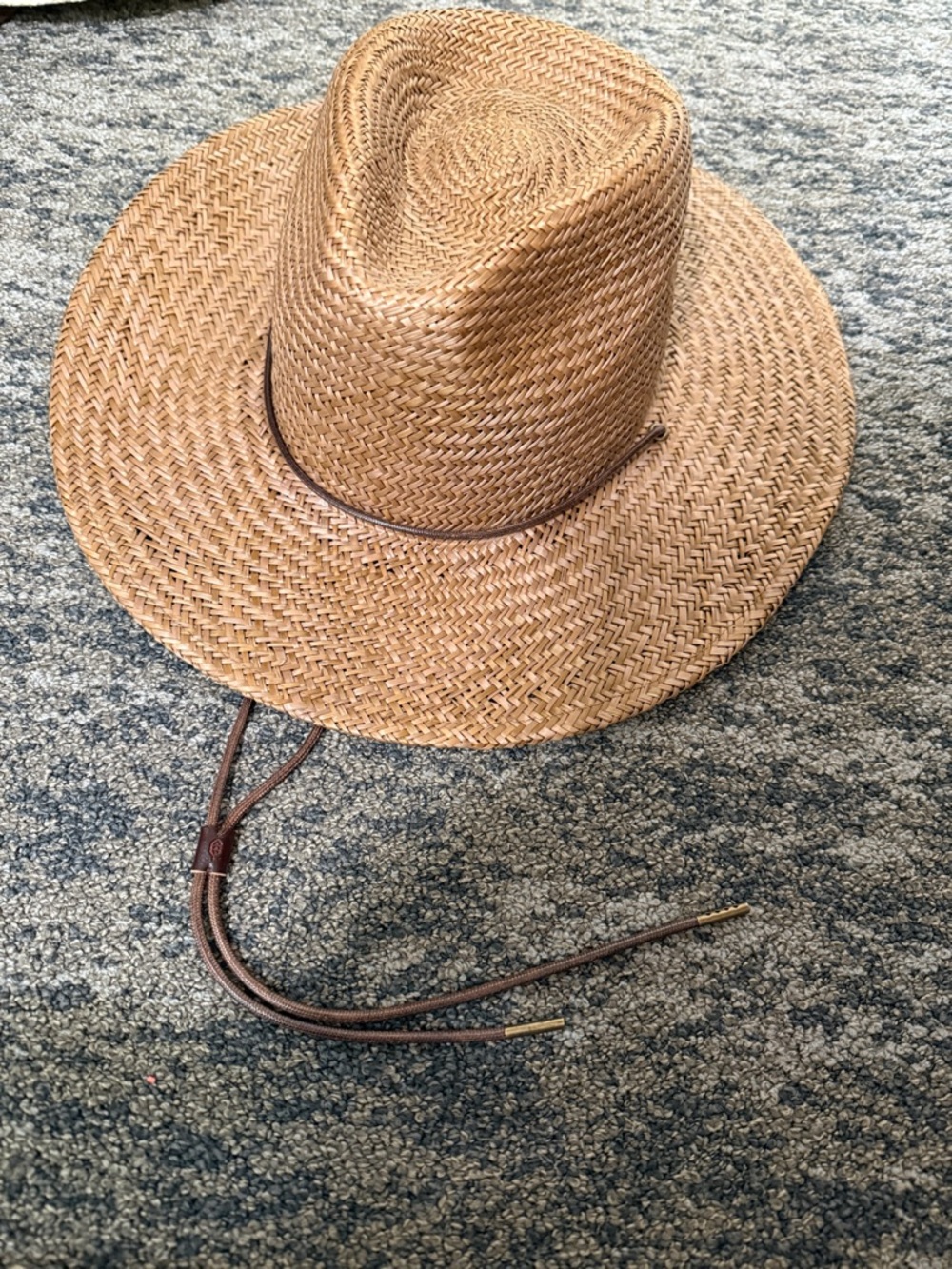 Will and Bear Rider brown palm straw hat NWT